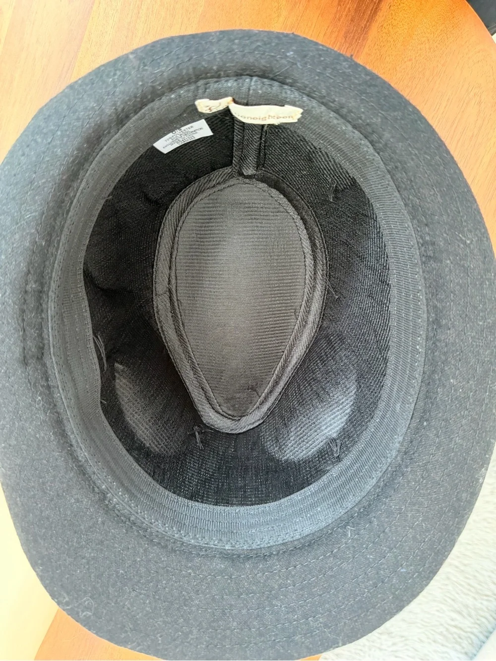 Collection Eighteen Black Wool Blend Fedora Cloche Draped Sequin Hat